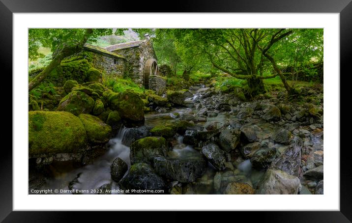 Water Mill Framed Mounted Print by Darrell Evans