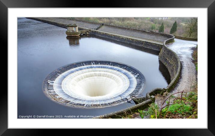 Ladybower Bellmouth Framed Mounted Print by Darrell Evans