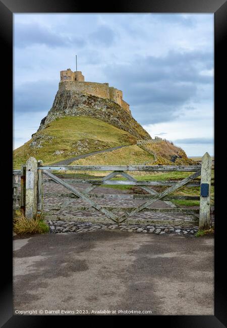 Lindisfarne Castle and Gate Framed Print by Darrell Evans