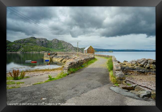 Lower Diabiag and Loch Framed Print by Darrell Evans