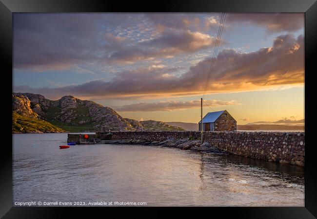 Lower Diabaig Sunset Framed Print by Darrell Evans