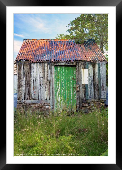 Green Door Framed Mounted Print by Darrell Evans