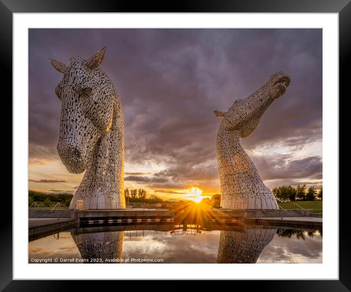The Kelpies Framed Mounted Print by Darrell Evans