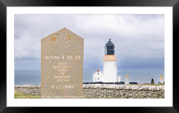 Dunnet Head Sign Framed Mounted Print by Darrell Evans
