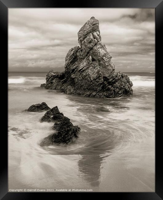 Stone and Sea Framed Print by Darrell Evans