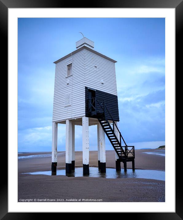 Land side of Burnham-On-Sea Lighthouse Framed Mounted Print by Darrell Evans