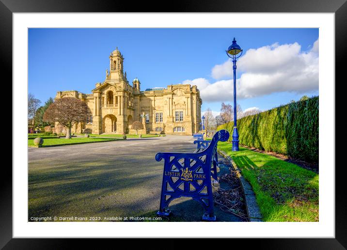 Cartright Hall and Bench Framed Mounted Print by Darrell Evans