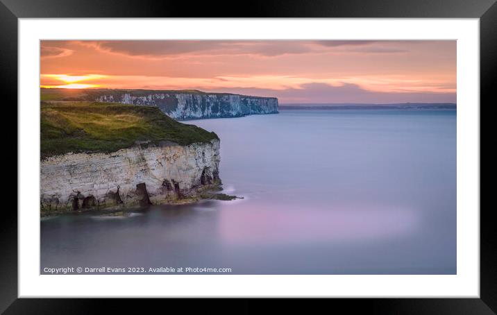 Flamborough Cliffs Framed Mounted Print by Darrell Evans