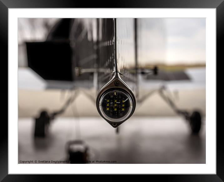 Small private white plane before the flight. Front view. Close-up. Framed Mounted Print by Lana Topoleva