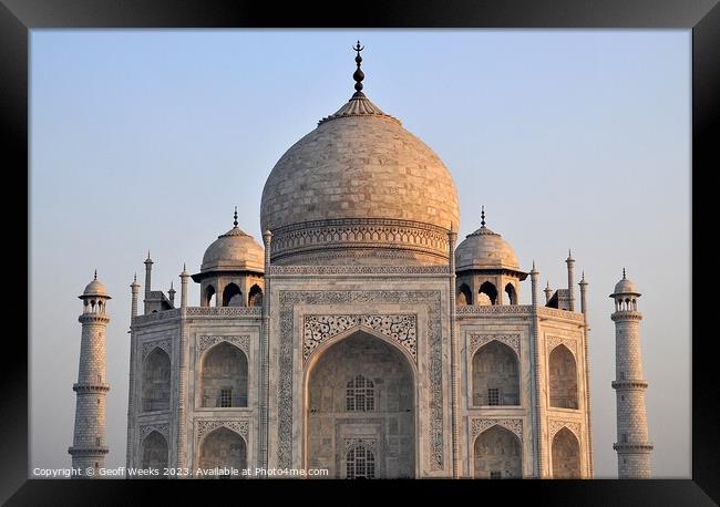 Taj Mahal Framed Print by Geoff Weeks