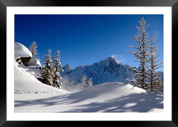 Winter in Chamonix Framed Mounted Print by Geoff Weeks