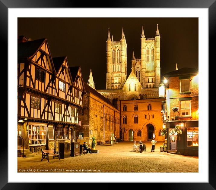 Lincoln Cathedral by Night Framed Mounted Print by Thomson Duff