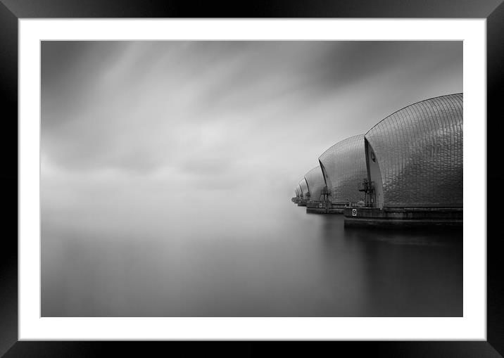 Long exposure of the Thames Barrier Framed Mounted Print by Martyn Large