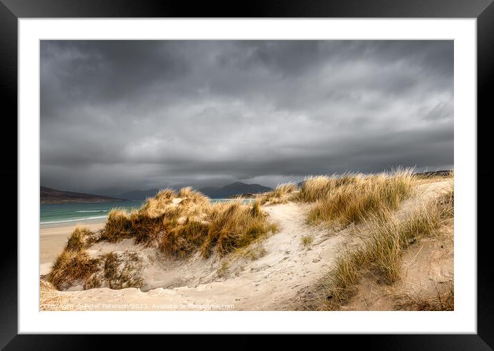 Seilebost  Beach Harris Framed Mounted Print by Peter Paterson
