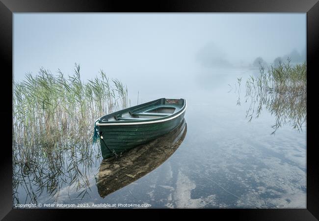 Boat on Loch Ard Framed Print by Peter Paterson