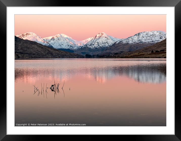 Sunrise on Loch Arklet Framed Mounted Print by Peter Paterson