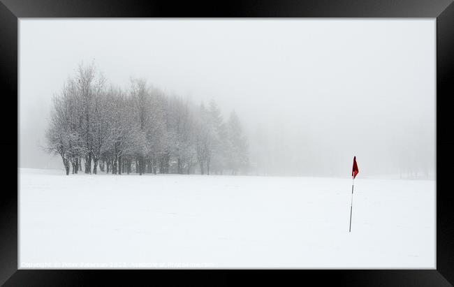 Snow covered Golf Course Framed Print by Peter Paterson
