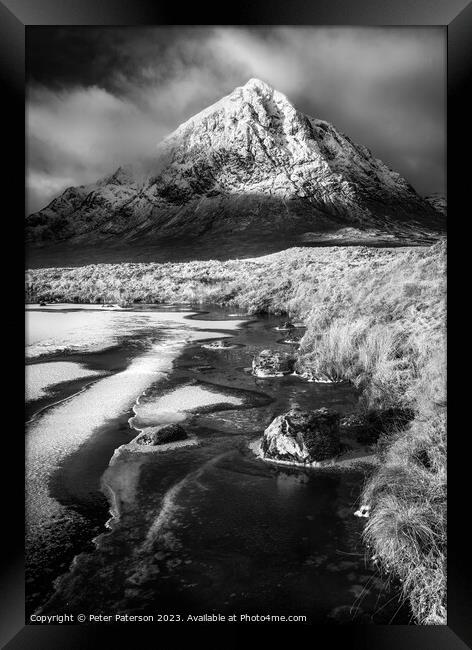 Buachaille Etive Mor in Winter Framed Print by Peter Paterson