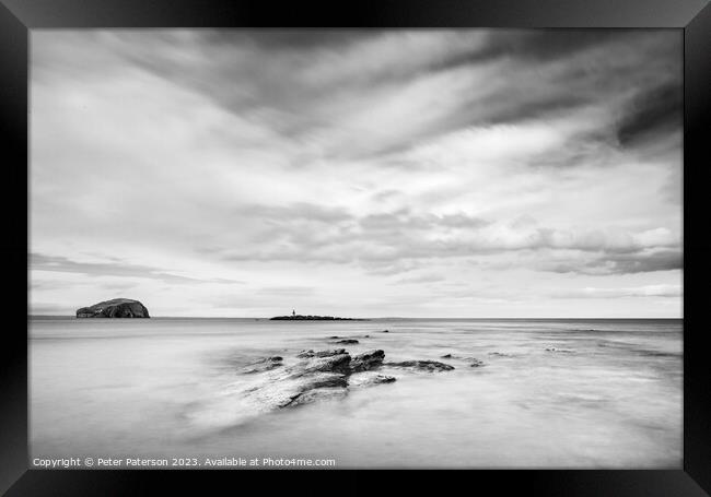 Seacliff Beach and Bass Rock Framed Print by Peter Paterson