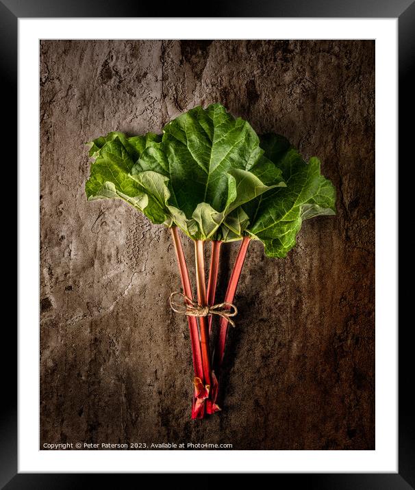 Rhubarb Framed Mounted Print by Peter Paterson