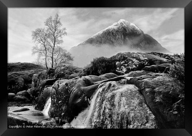 Buachaille Etive Mor in Winter Framed Print by Peter Paterson