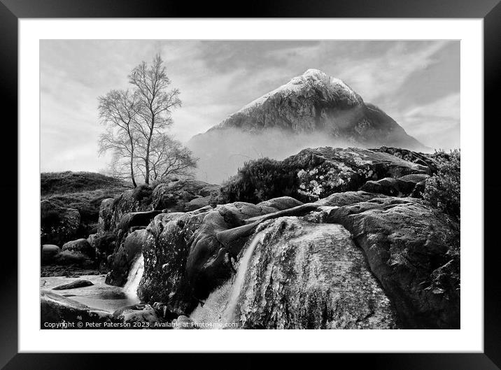 Buachaille Etive Mor in Winter Framed Mounted Print by Peter Paterson