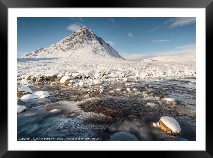 Buachaille Etive Mor in Winter Framed Mounted Print by Peter Paterson