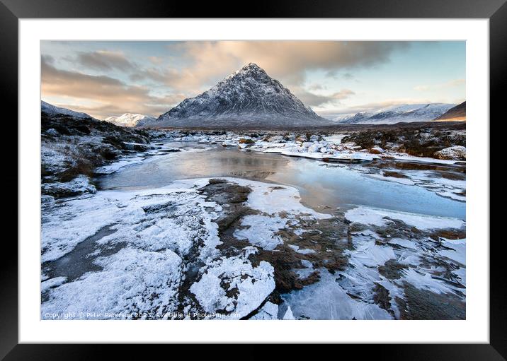 Buachaille Etive Mor  in Winter Framed Mounted Print by Peter Paterson