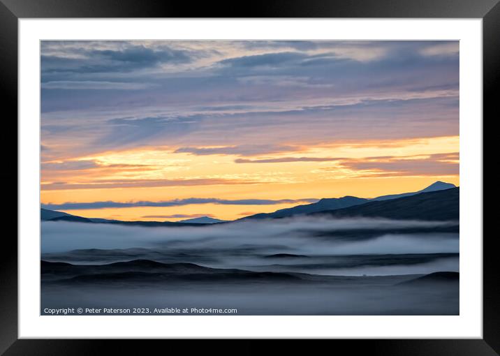 Sunrise over Misty Rannoch Moor Framed Mounted Print by Peter Paterson