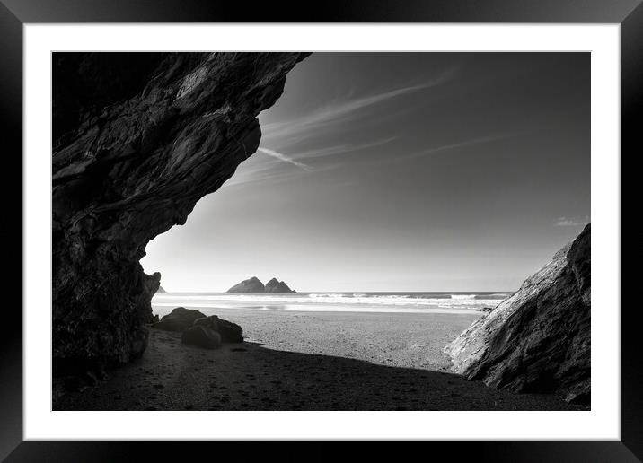 Majestic Holywell Bay Framed Mounted Print by Matthew Grey