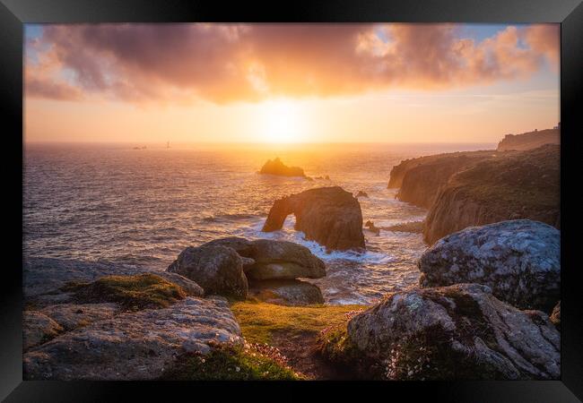 Tranquil Sunset at Lands End Framed Print by Matthew Grey