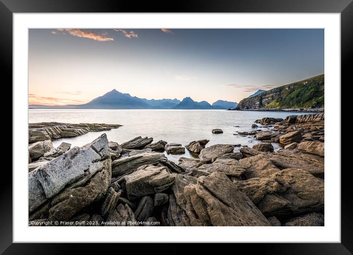 Stunning Dusk View of the Black Cuillin from Elgol Framed Mounted Print by Fraser Duff