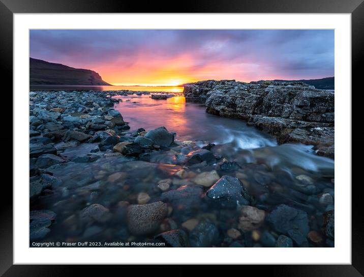 Sunset over Loch na Keal, Isle of Mull, Scotland Framed Mounted Print by Fraser Duff