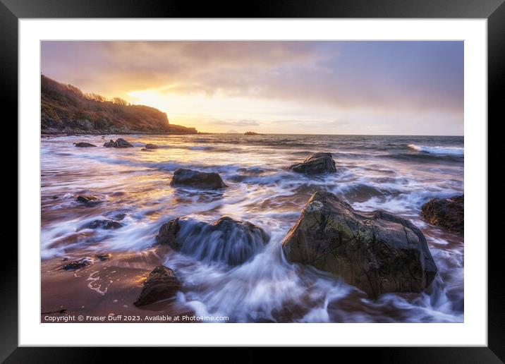 Breaking Waves at Carrick Beach, Maidens, Ayr Framed Mounted Print by Fraser Duff