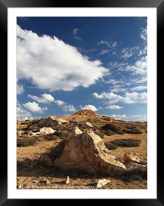 Rocks and Sky Framed Mounted Print by Dave Menzies