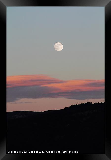 Sunset Moon Framed Print by Dave Menzies