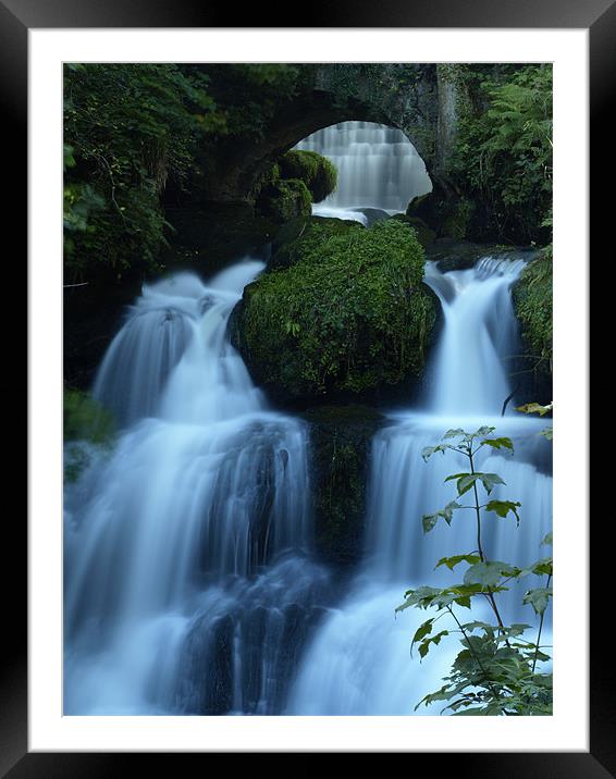 Waterfall Bridge Framed Mounted Print by Dave Menzies