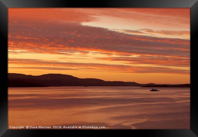 Bute Ferry at Sunset Framed Print by Dave Menzies