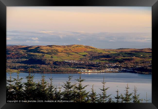 Inverkip Marina from Cowal Framed Print by Dave Menzies