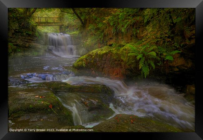 Sychryd Waterfall Fairy Glen Pontneddfechan Framed Print by Terry Brooks