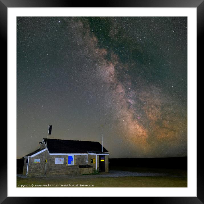 The Old Coastguard Station in Rhossili, Gower, Wales ft the Milky Way Core Framed Mounted Print by Terry Brooks