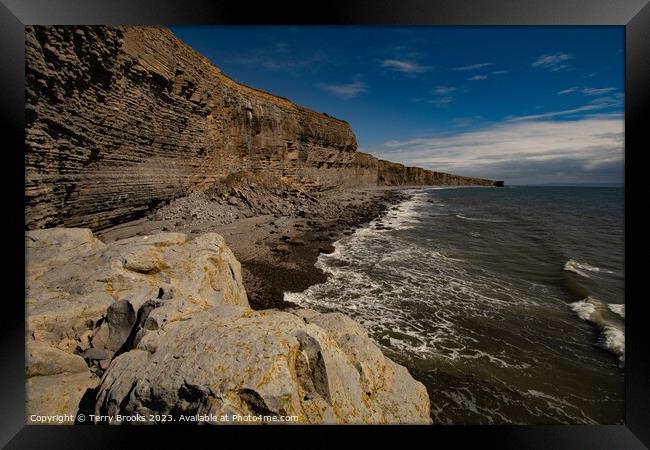 The Heritage Coast Cliffs Stretching out to the Horizon Framed Print by Terry Brooks