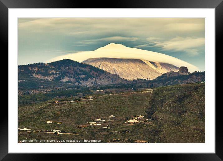 Cap Cloud over Mount Teide Tenerfie Framed Mounted Print by Terry Brooks