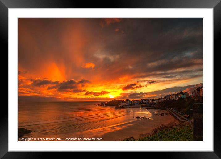 tenby_sunrise_hdr_4090-92 Framed Mounted Print by Terry Brooks