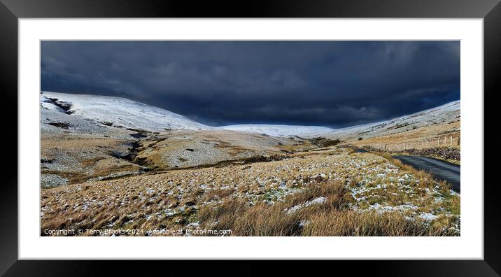 Brecon Beacons Bannau Brycheiniog Snow Framed Mounted Print by Terry Brooks