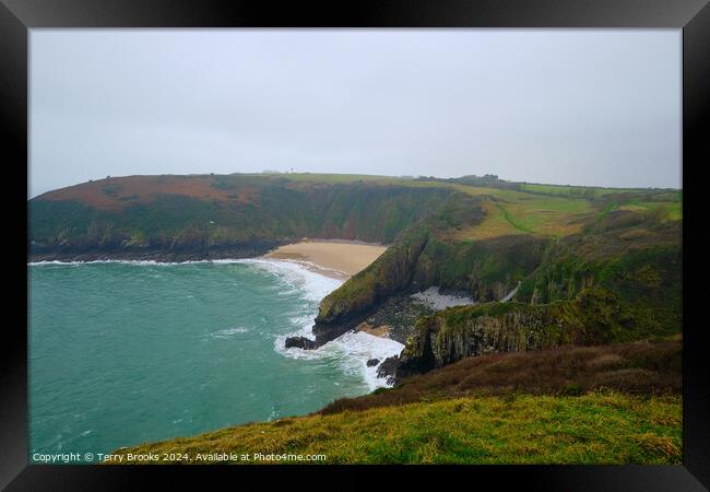 Skrinkle Bay and Chruch Door Cove Framed Print by Terry Brooks