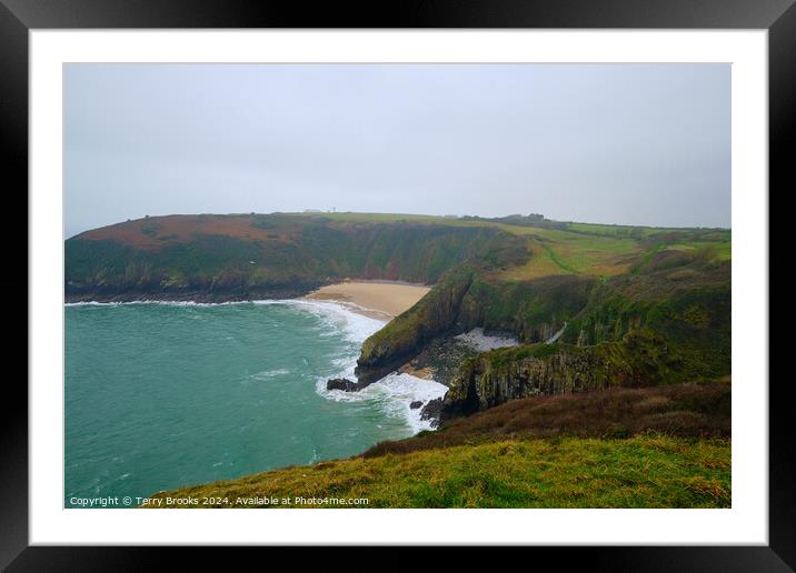 Skrinkle Bay and Chruch Door Cove Framed Mounted Print by Terry Brooks