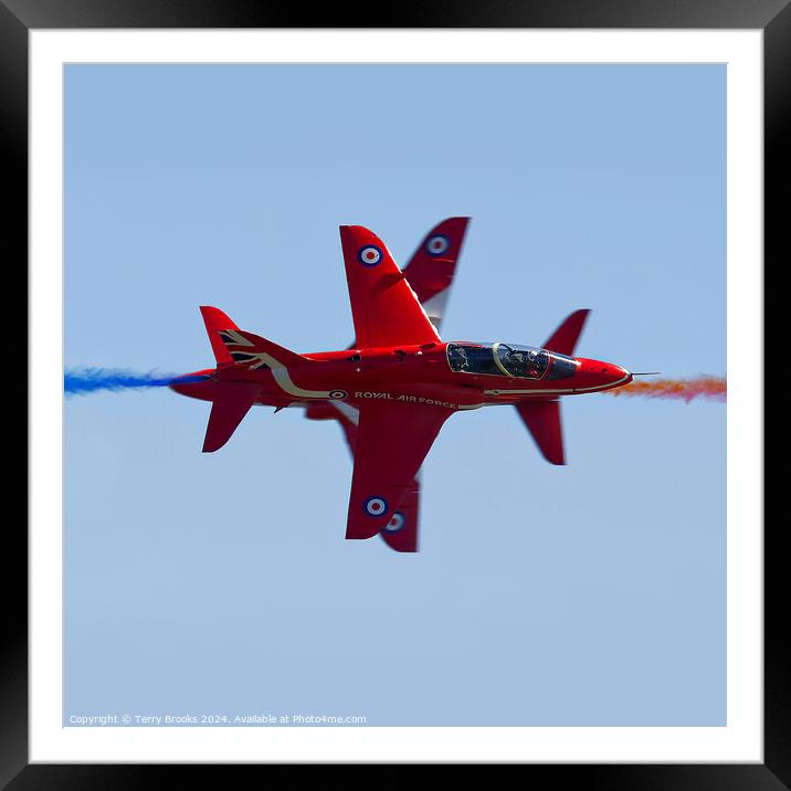 Red Arrows Fast Pass Framed Mounted Print by Terry Brooks