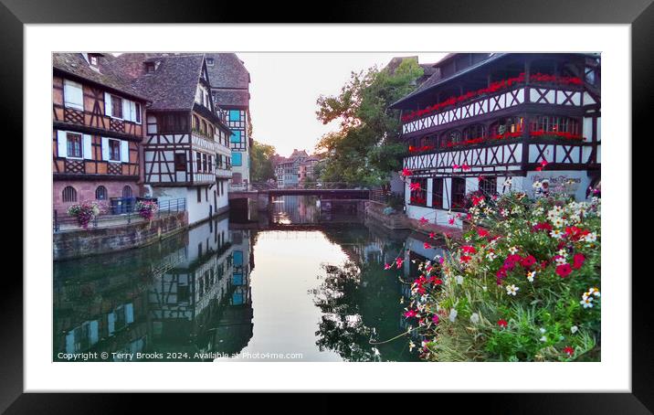 Beautiful Strasbourg Canal Framed Mounted Print by Terry Brooks
