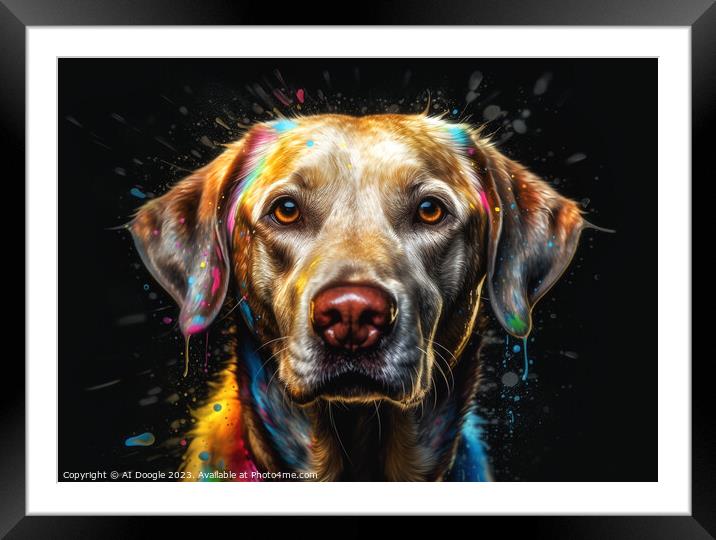 Labrador Colour Art Framed Mounted Print by Craig Doogan Digital Art